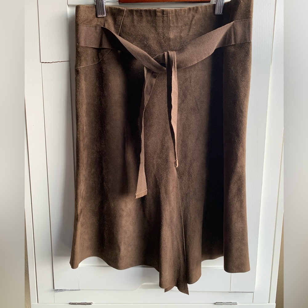 Y2K Boho Western Joseph Brown Suede Skirt perfect for fall